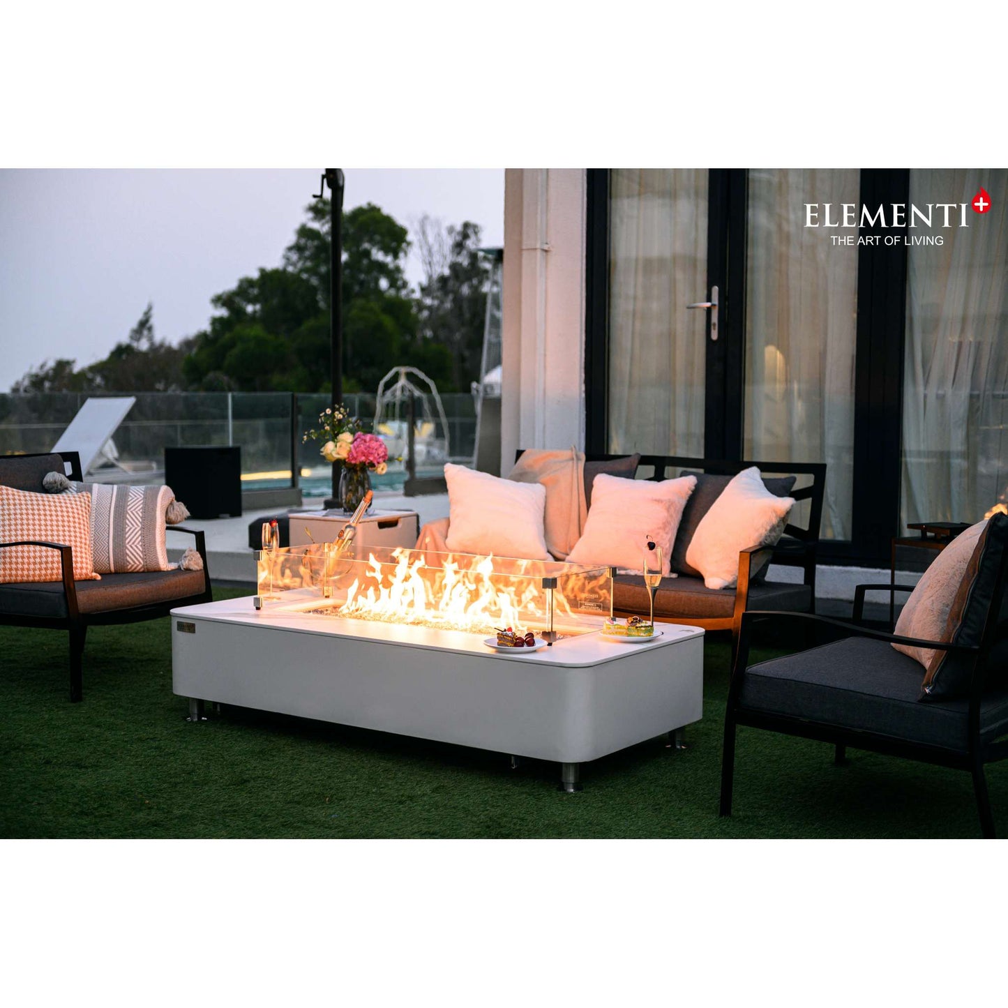 Elementi Plus Athens Porcelain Top Fire Table