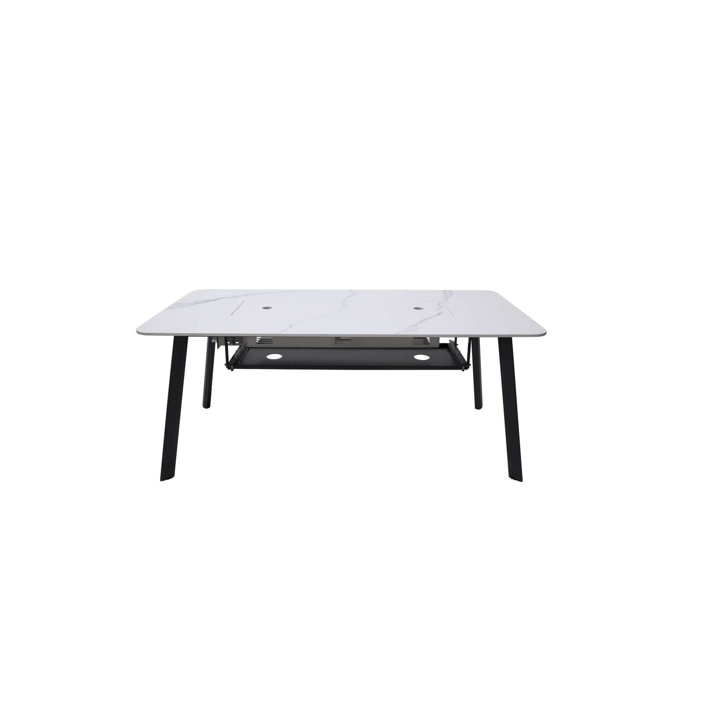 Elementi Plus Oslo Marble Porcelain 34.6" x 70" Rectangle Fire Dining Table