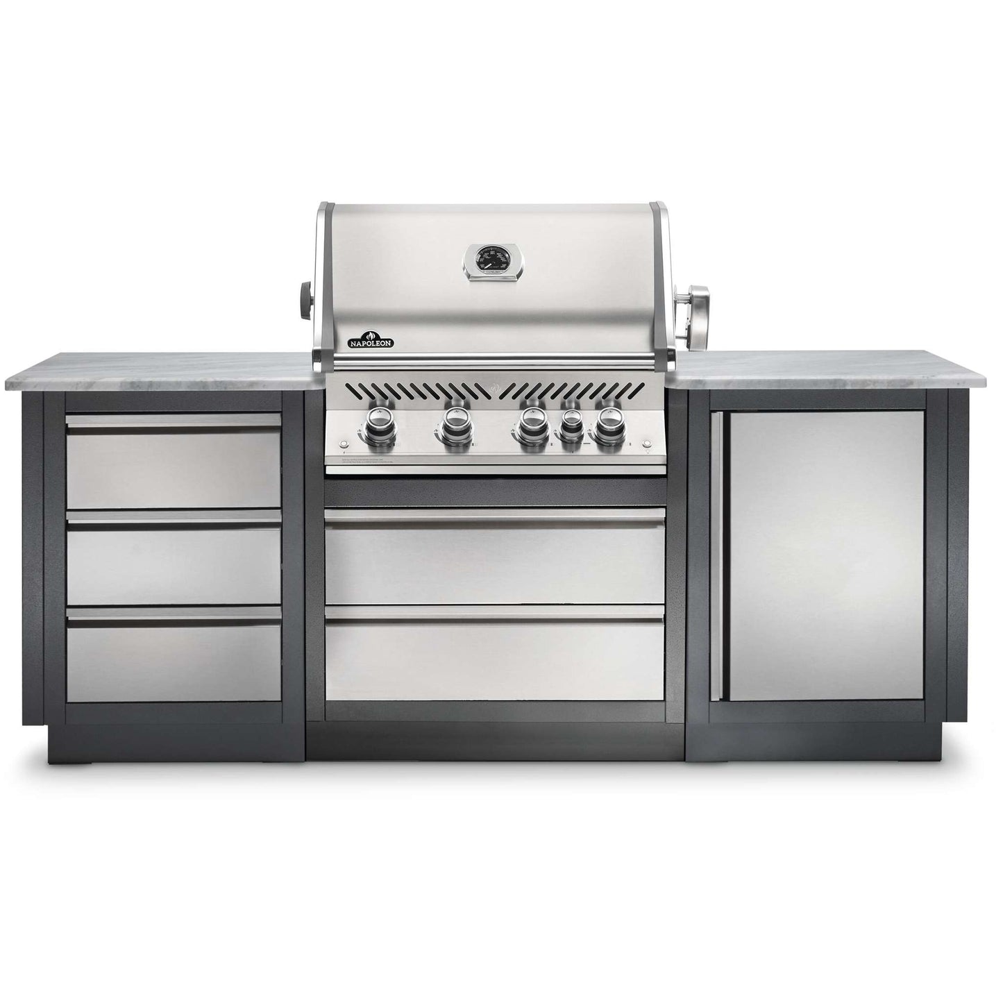 BI Prestige Pro 500 RSIB Built In Gas Grill Head with Infrared Rear Burner in Stainless Steel