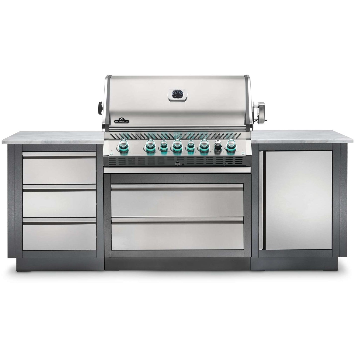 BI Prestige Pro 665 RSIB Built In Gas Grill Head with Infrared Rear Burner in Stainless Steel