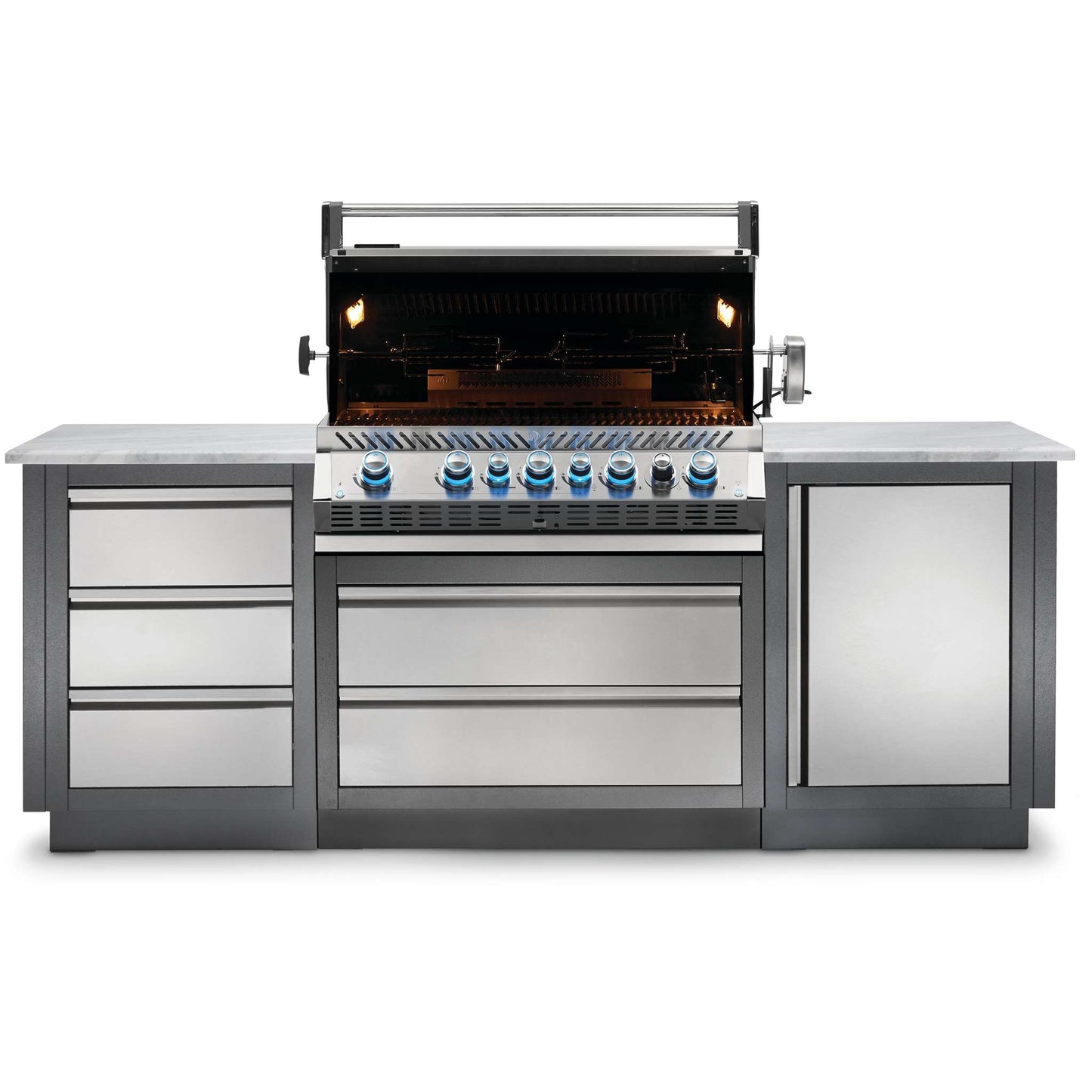 BI Prestige Pro 665 RSIB Built In Gas Grill Head with Infrared Rear Burner in Stainless Steel