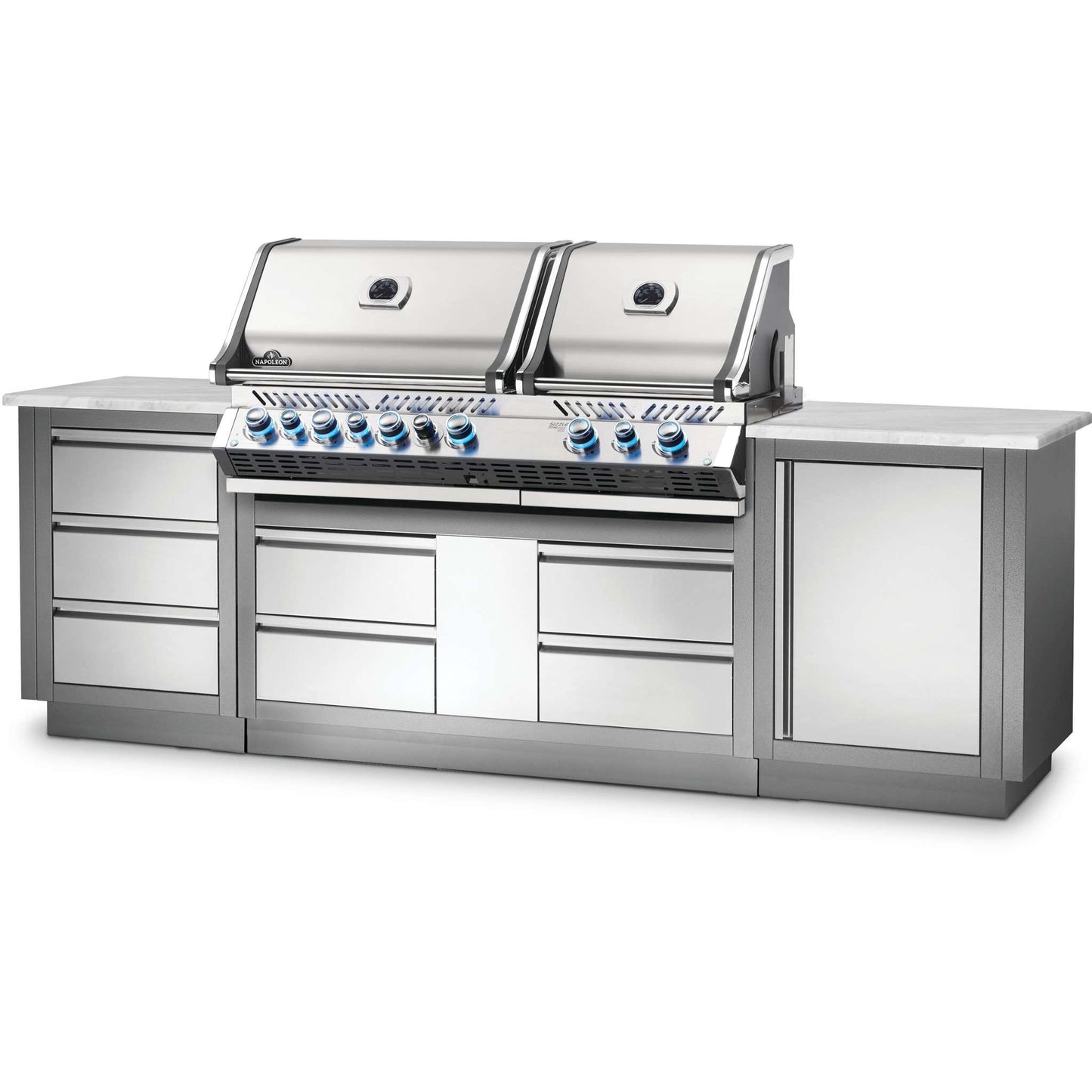 BI Prestige Pro 825 RSIB Built In Gas Grill Head with Infrared Bottom and Rear Burner in Stainless Steel