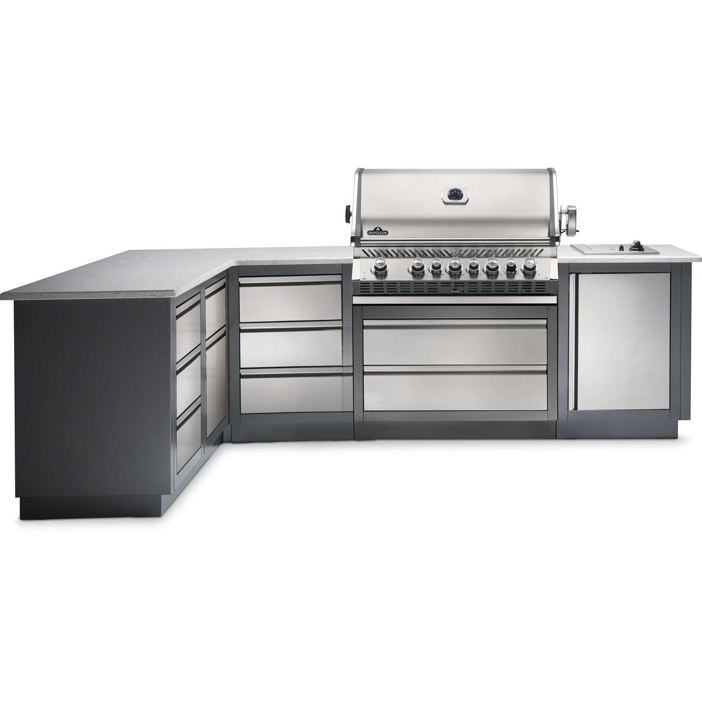 BI Prestige Pro 665 RSIB Built In Gas Grill Head with Infrared Rear Burner in Stainless Steel