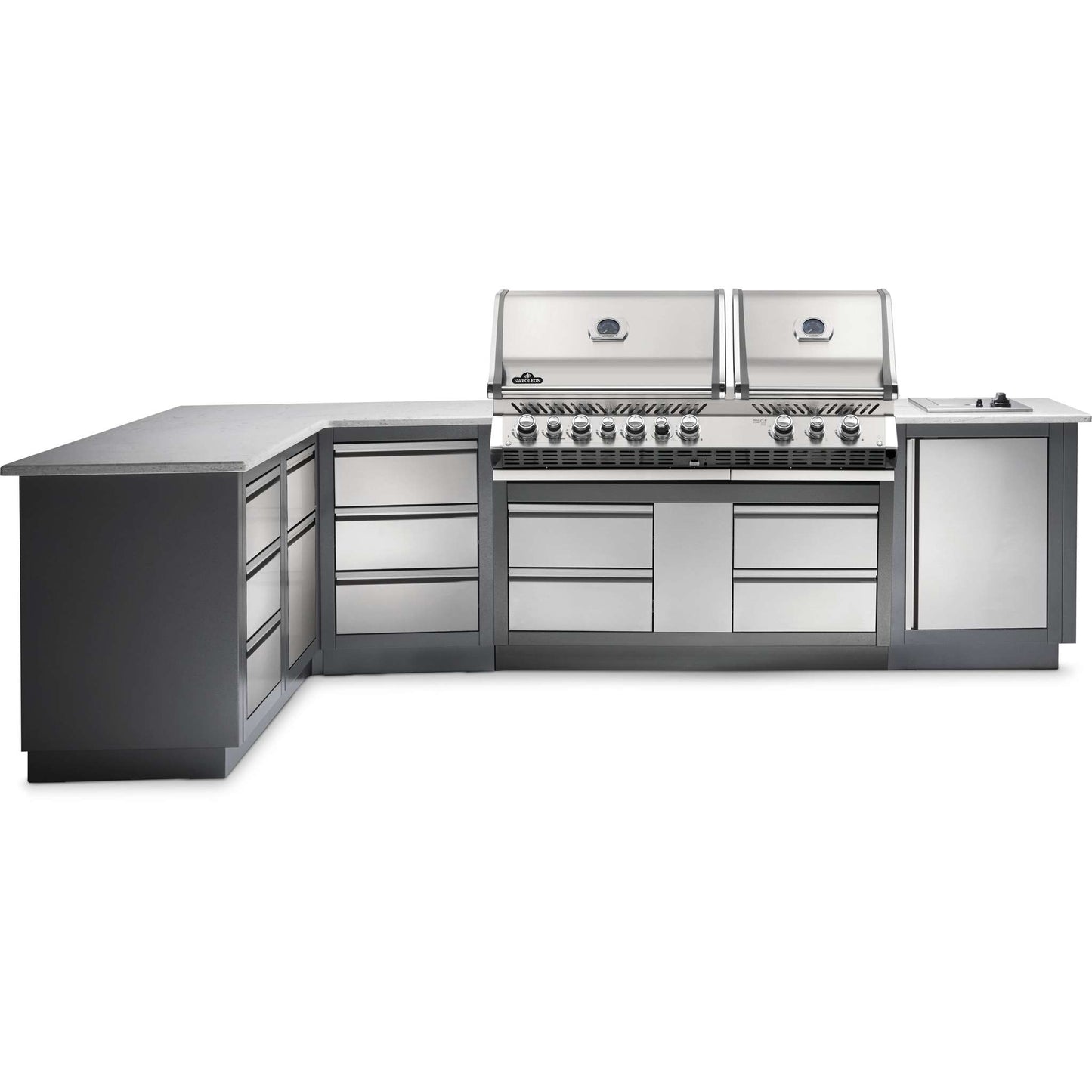 BI Prestige Pro 825 RSIB Built In Gas Grill Head with Infrared Bottom and Rear Burner in Stainless Steel