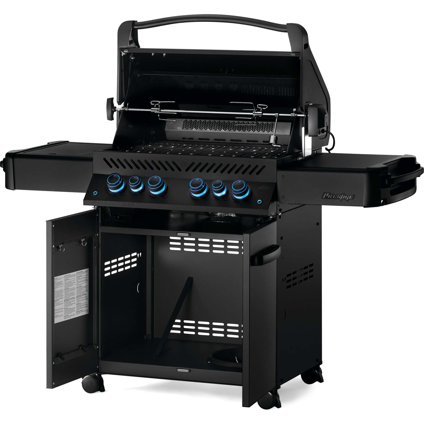 PHANTOM Prestige 500 RSIB Gas Grill with Infrared Side and Rear Burners in Silky Matte Black (No Stainless Steel Accents)