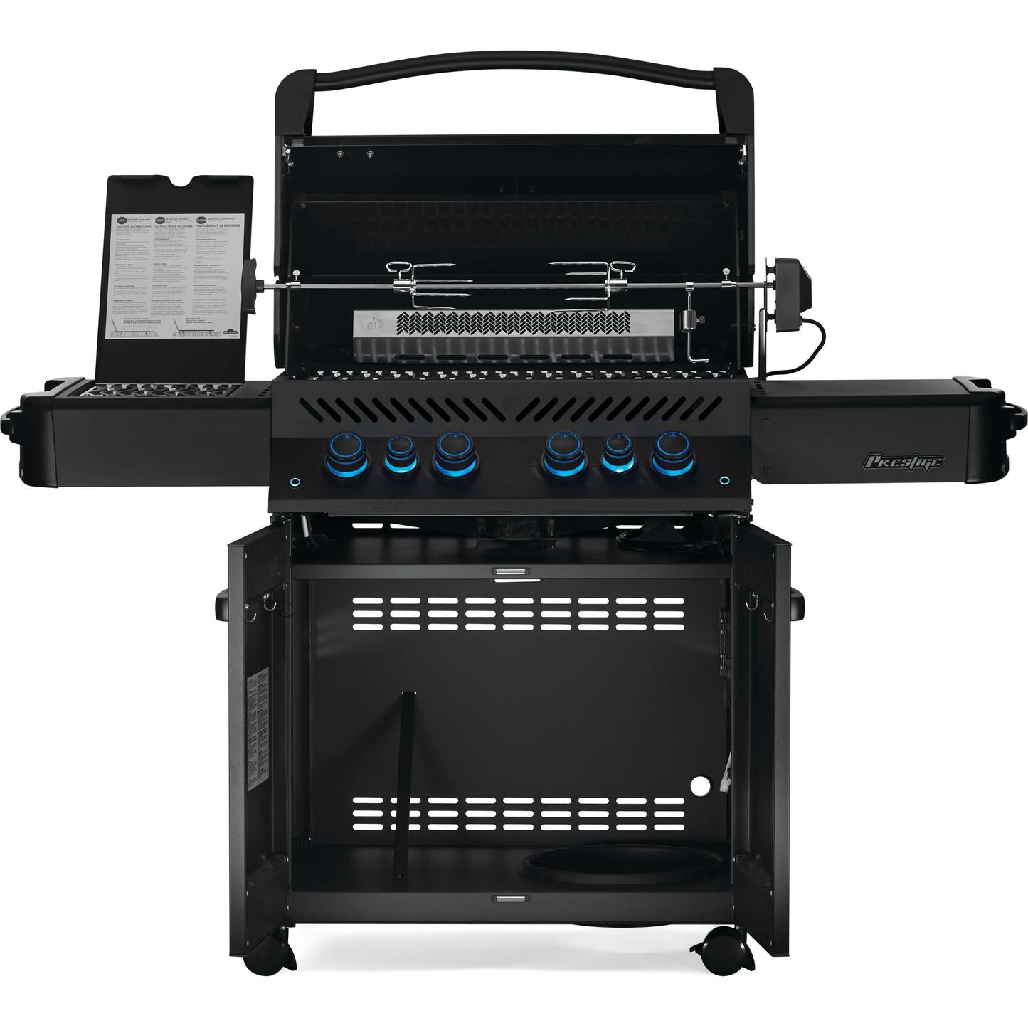 PHANTOM Prestige 500 RSIB Gas Grill with Infrared Side and Rear Burners in Silky Matte Black (No Stainless Steel Accents)