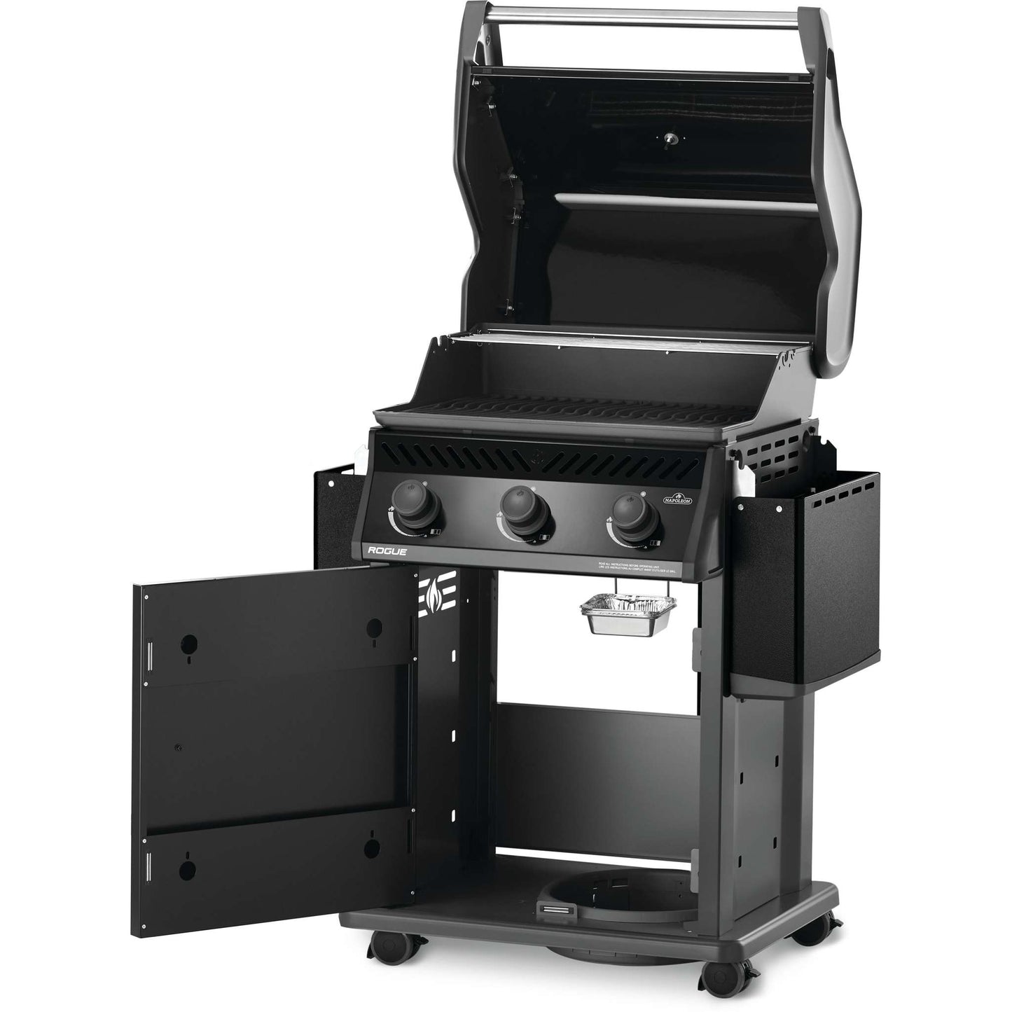 Rogue 425 Gas Grill, Black with cast iron grates