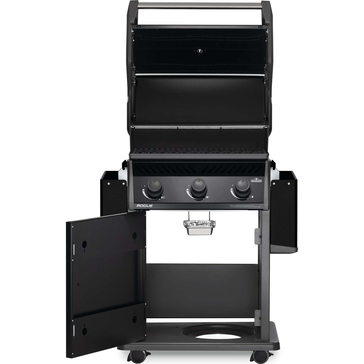 Rogue 425 Gas Grill, Black with cast iron grates