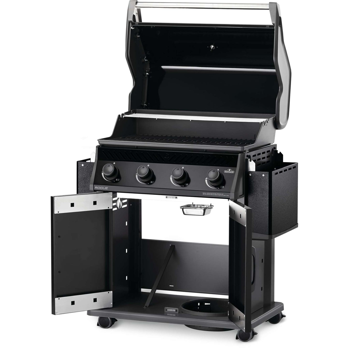 Rogue 525 Gas Grill, Black with cast iron grates