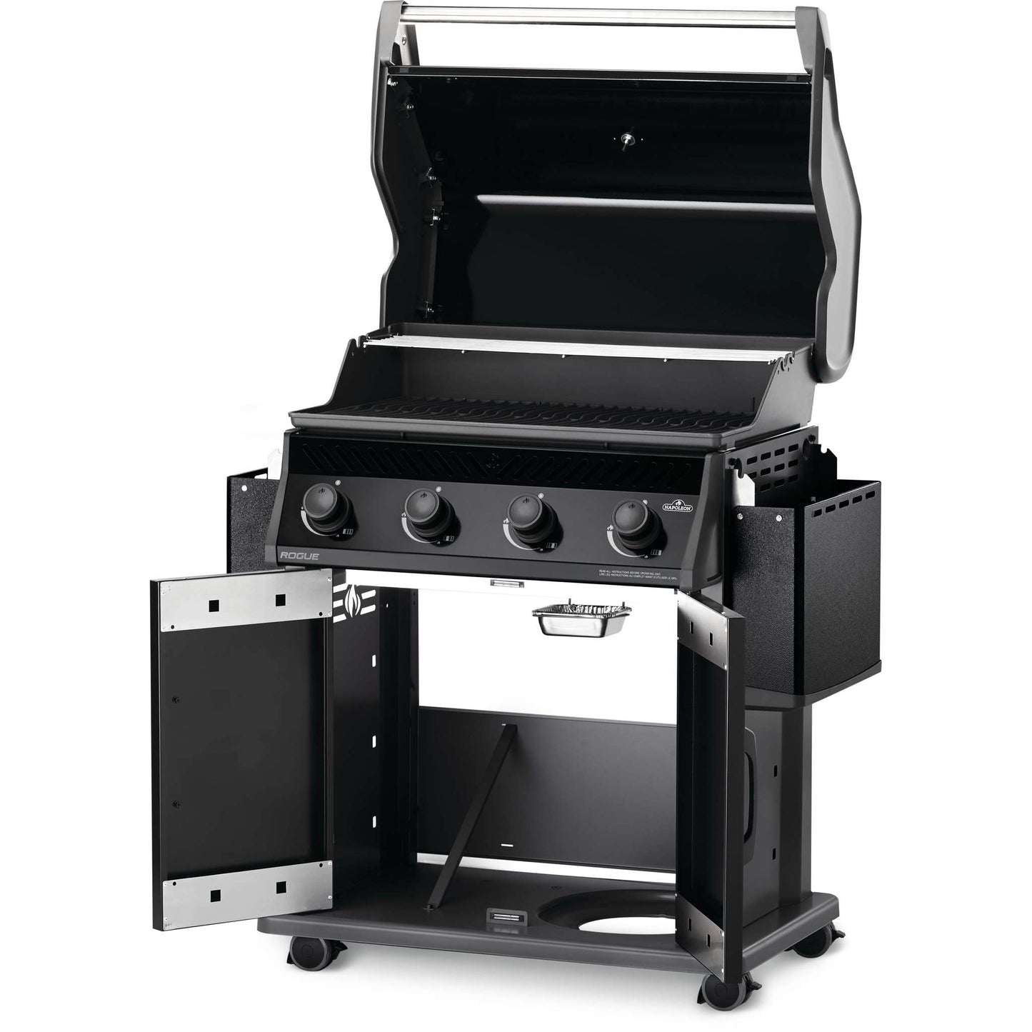 Rogue 525 Gas Grill, Black with cast iron grates