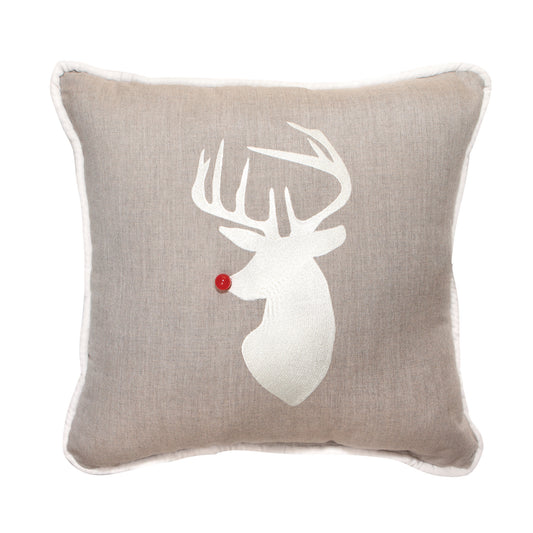 Peak Season 18 x 18 Reindeer Embroidery - Cast Ash