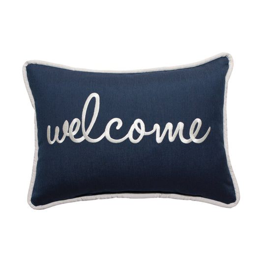 Peak Season 14 x 20 Welcome Embroidery - Spectrum Indigo