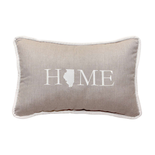 Peak Season 14 x 20 HOME State Pillow Custom Embroidery in Cast Ash Fabric