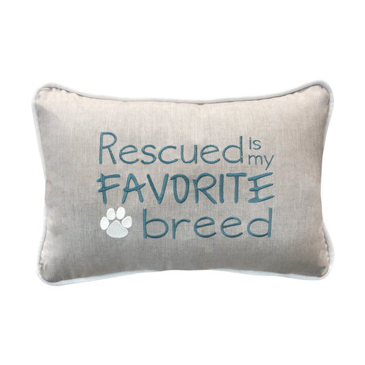 Peak Season 14 x 20 Rescued is my Favorite Breed Embroidery - Cast Ash