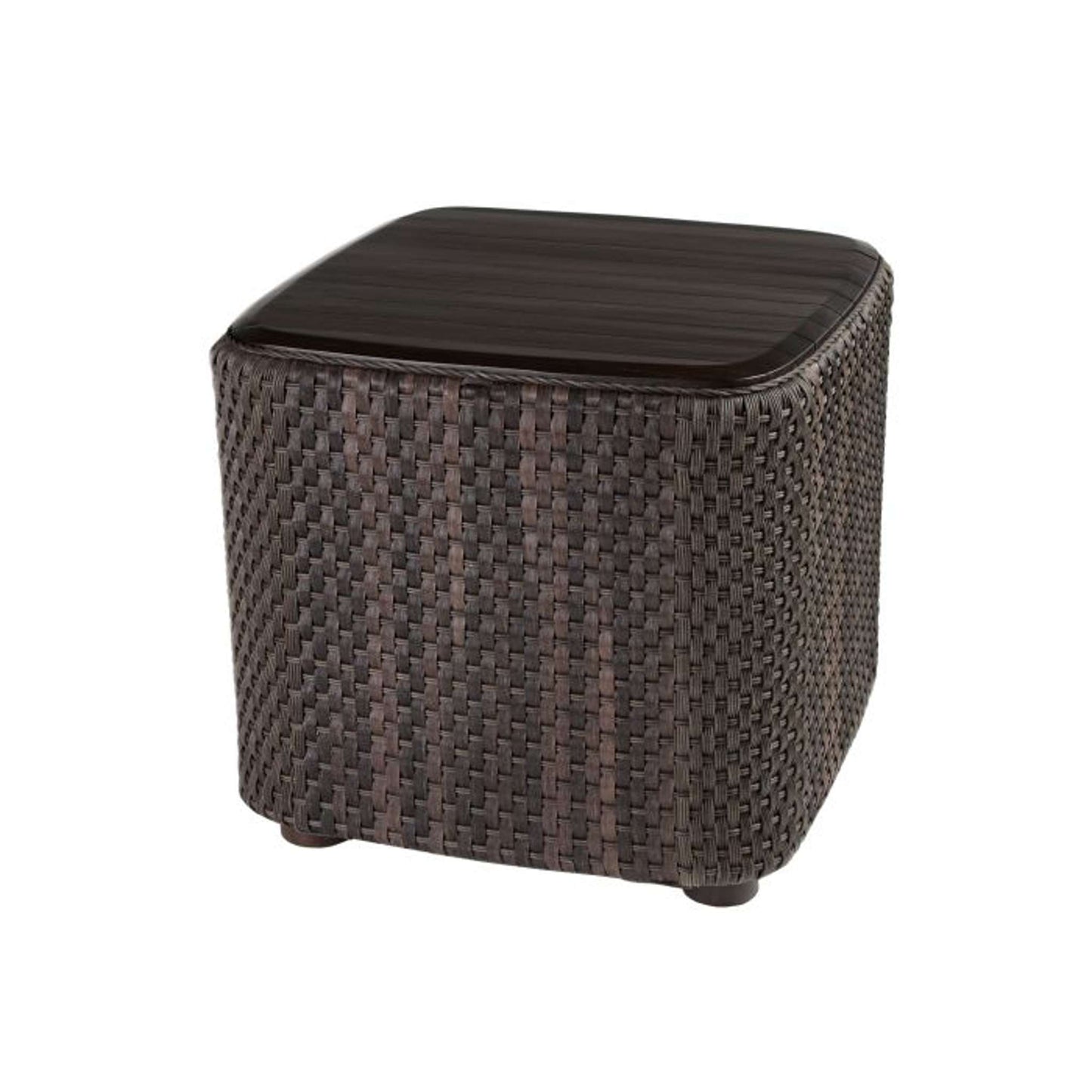 Aruba Woven Side Table with Teak Top