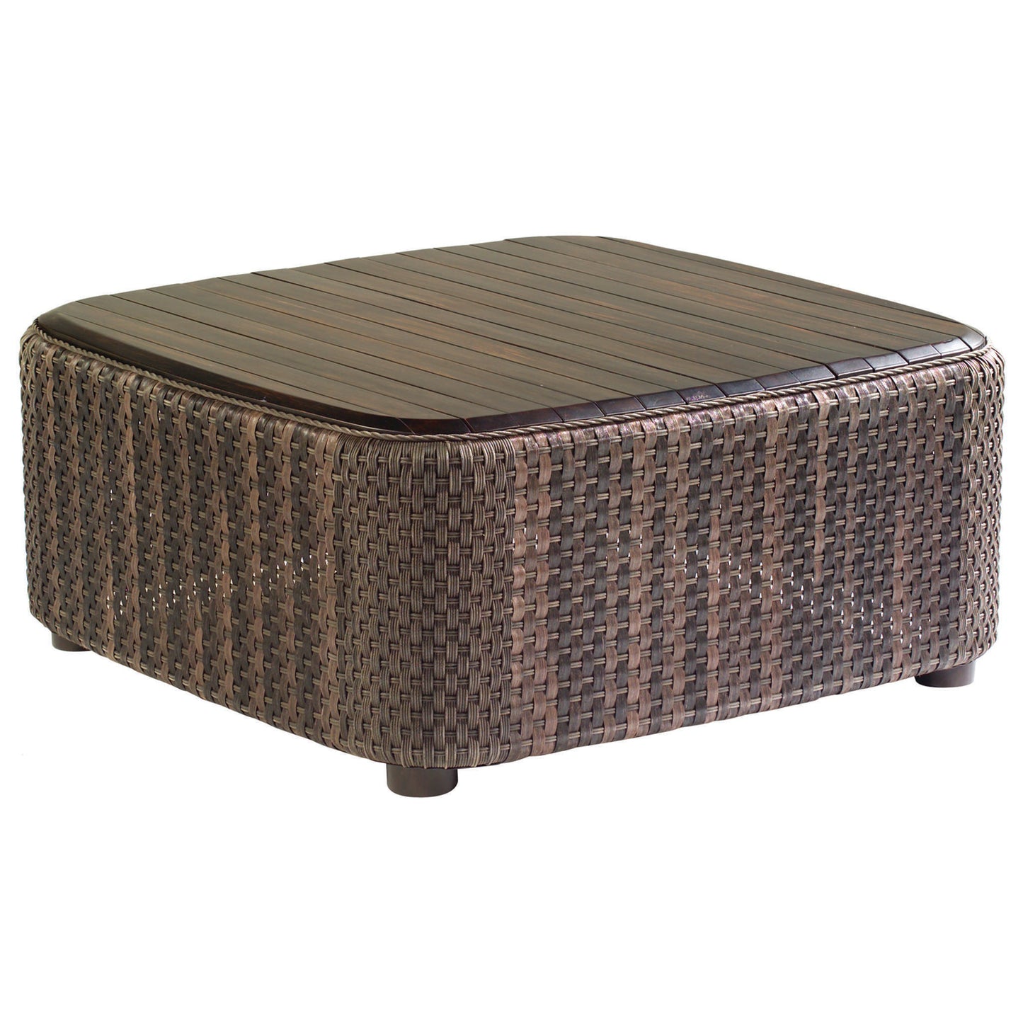 Aruba Woven Coffee Table with Teak Top