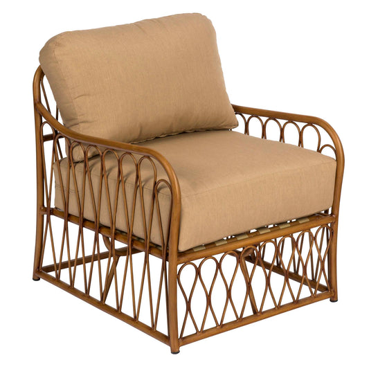 Cane Lounge Chair with Cushion