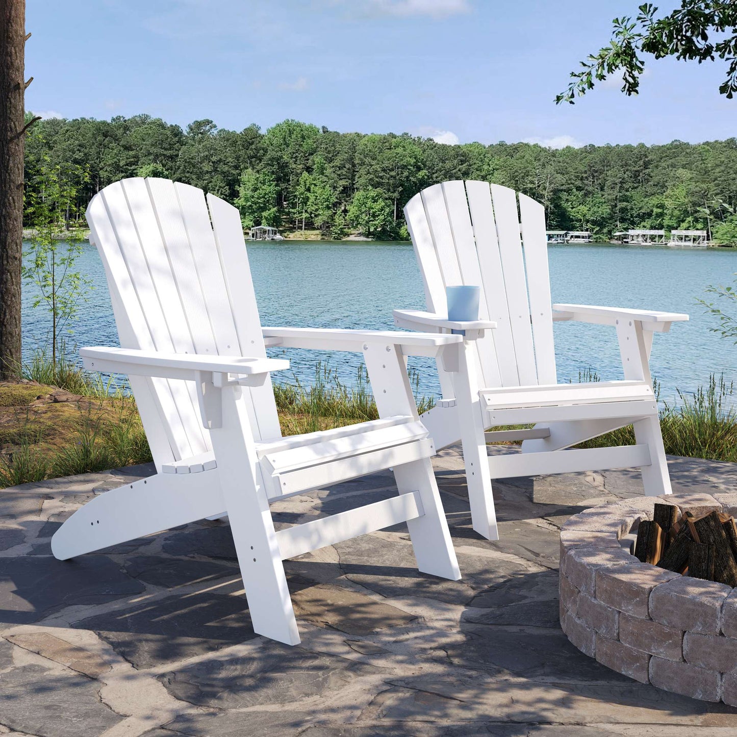 St. Simon Curved Back Adirondack Chair with Cup Holder