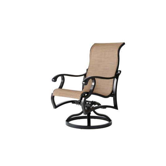 Volare Sling Swivel Rocking Dining Arm Chair