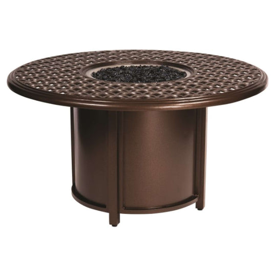 Casa Cast Aluminum 48 Inch Round Chat Height Fire Pit Table