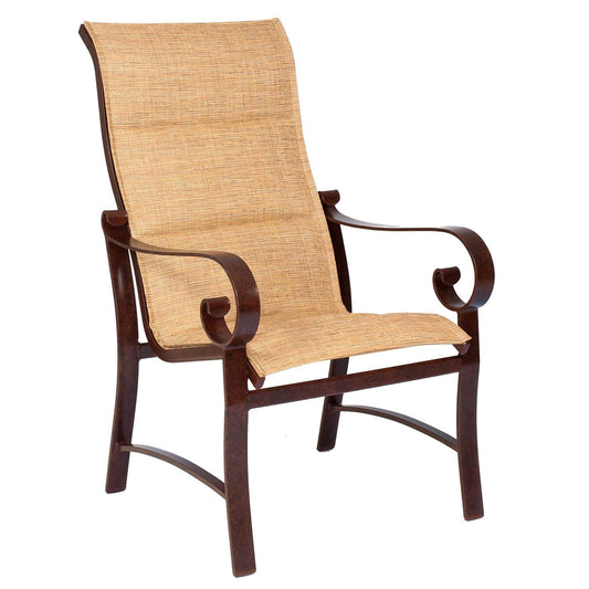 Belden Padded Sling High Back Dining Arm Chair