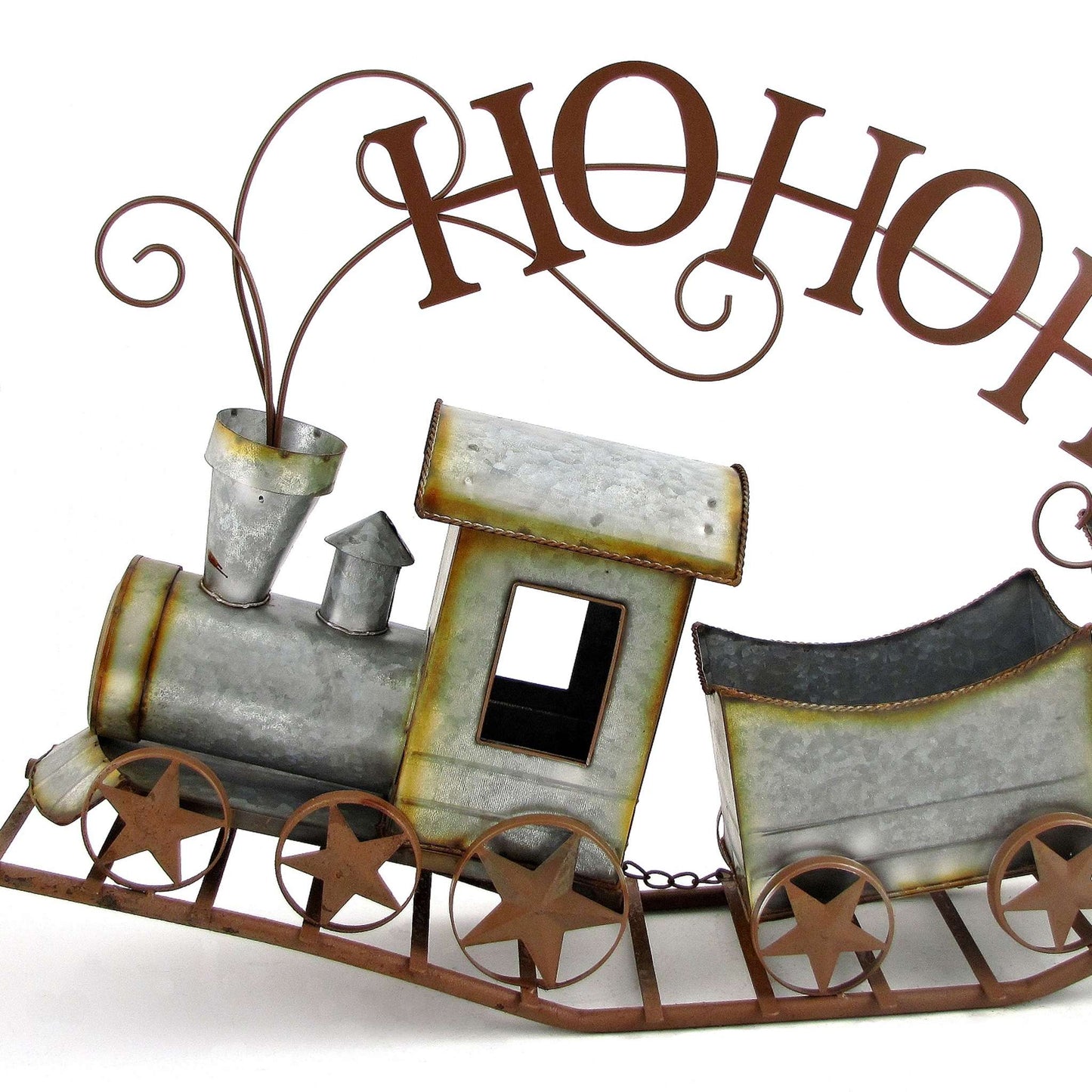 Christmas Galvanized Christmas Train "HO HO HO"