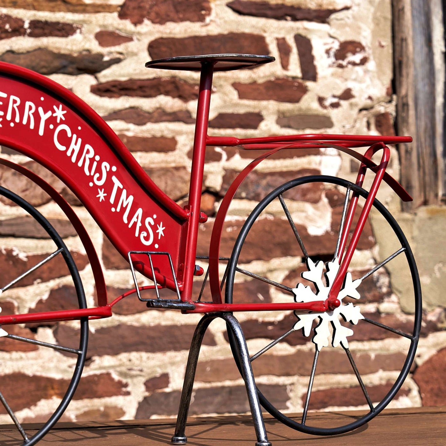 Christmas Large "Merry Christmas" Bicycle with Light-Up Wreath