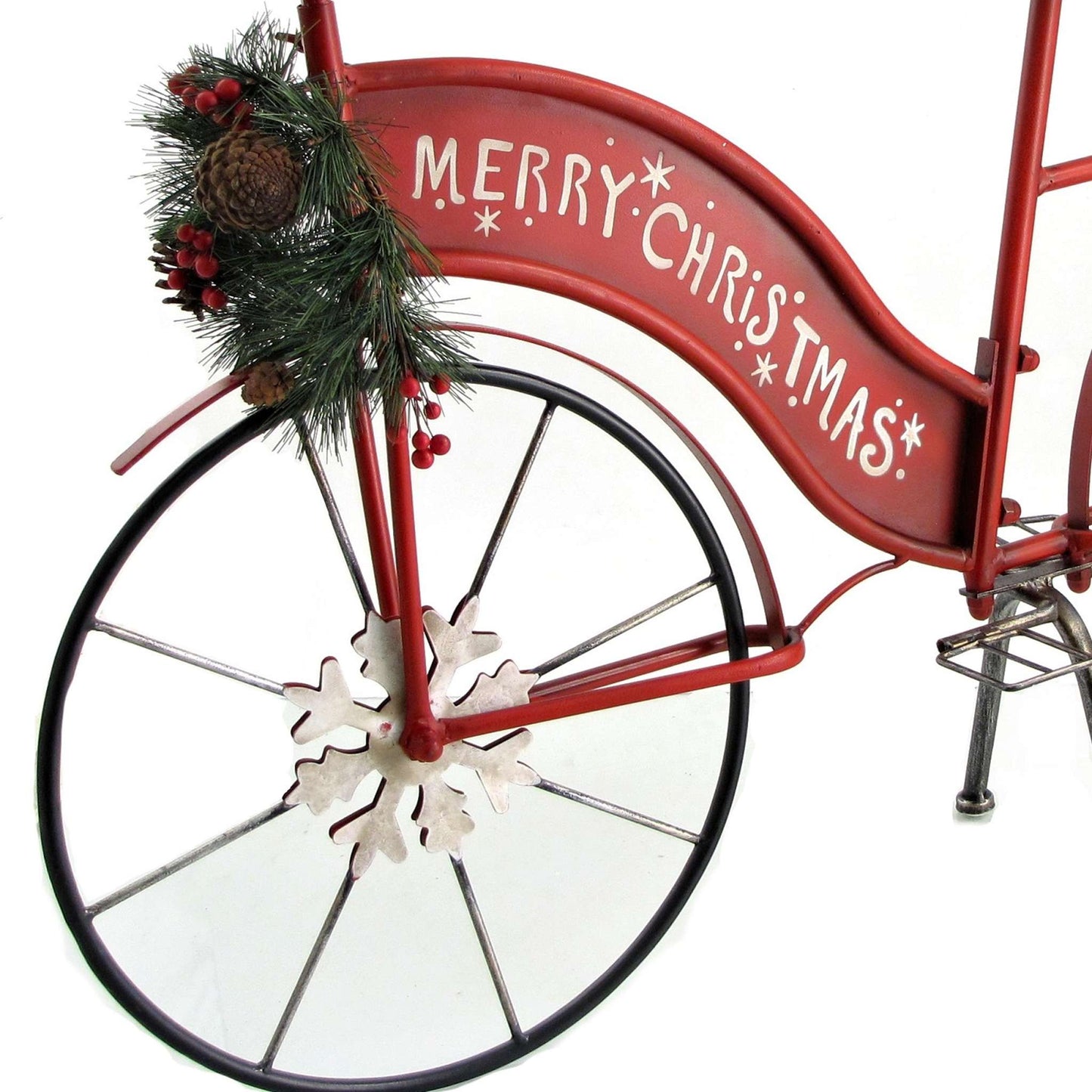 Christmas Large "Merry Christmas" Bicycle with Light-Up Wreath