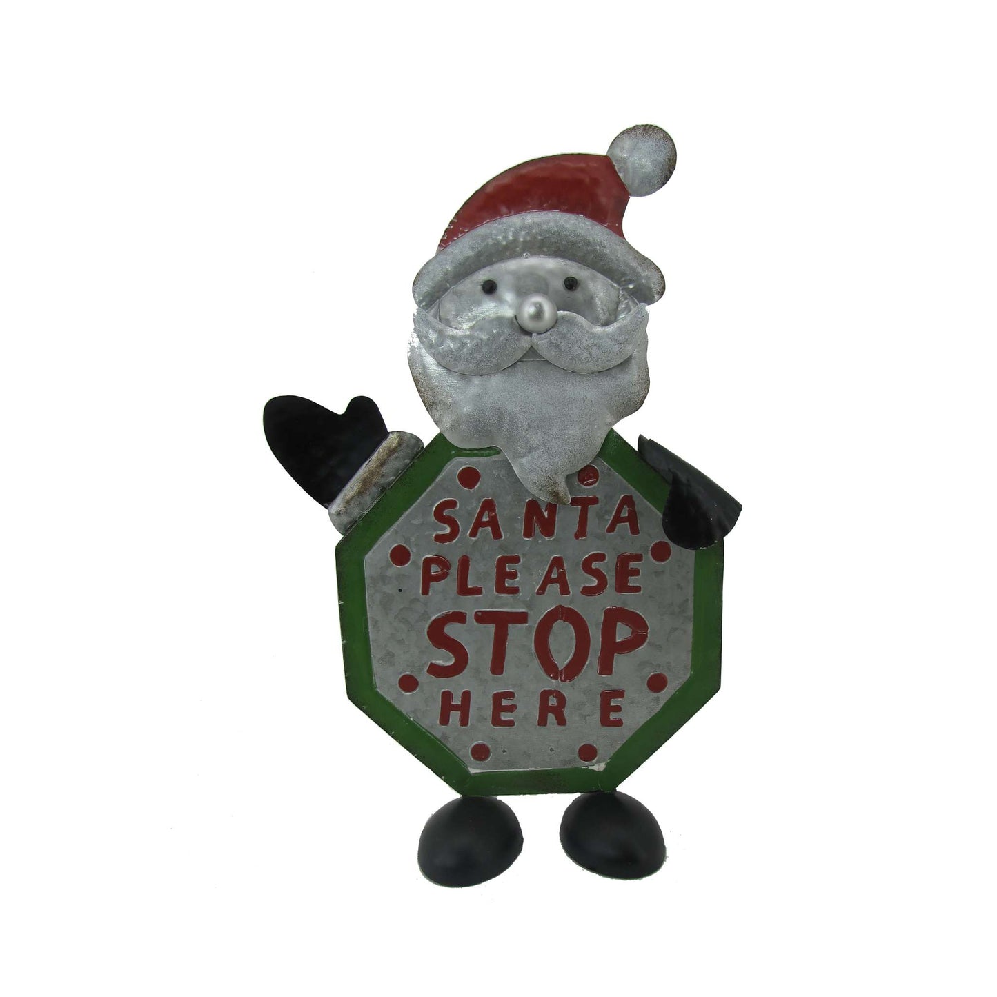 Christmas Set of 3 Galvanized Iron Christmas Crossing Guard Sign Decorations