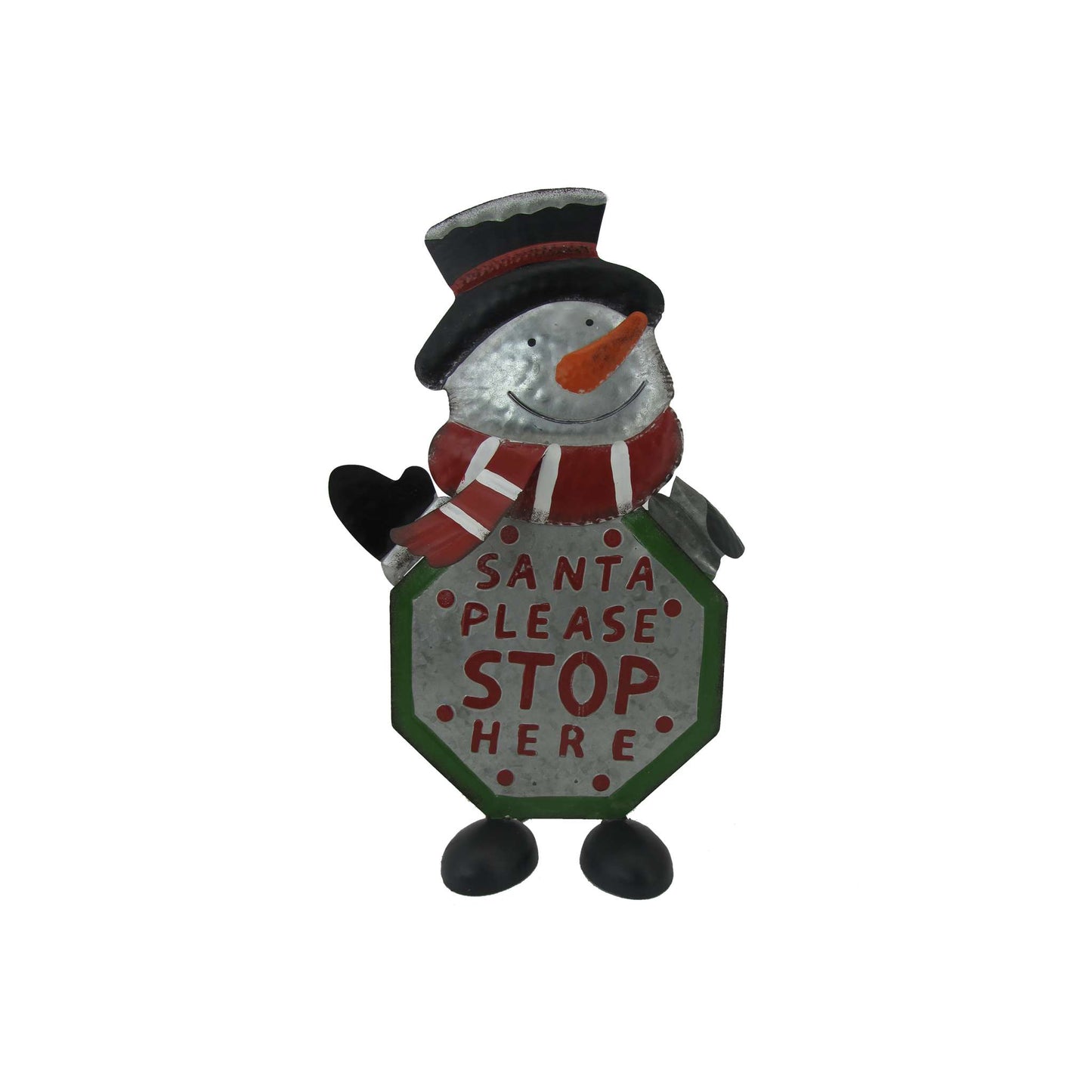 Christmas Set of 3 Galvanized Iron Christmas Crossing Guard Sign Decorations