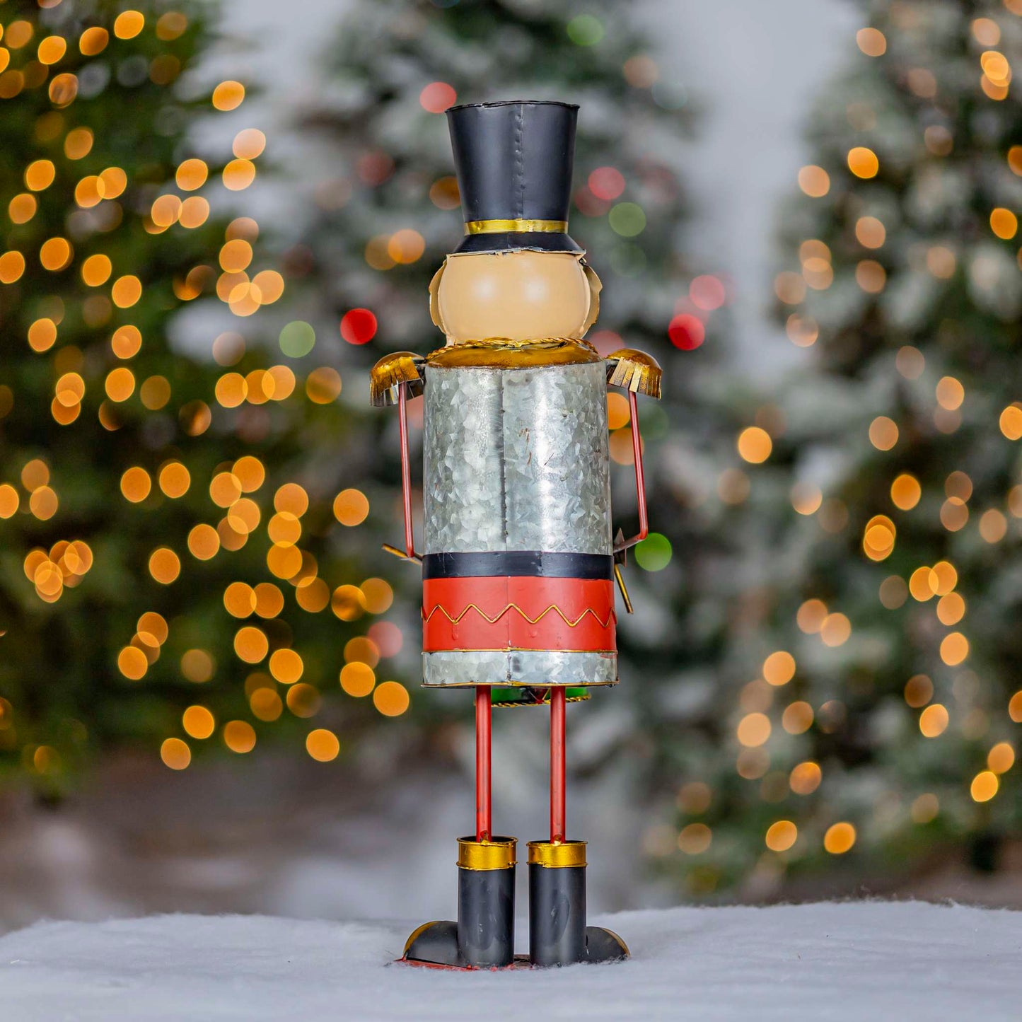 Christmas 23" Tall Metal Nutcracker Figurine with Drum "Hans"