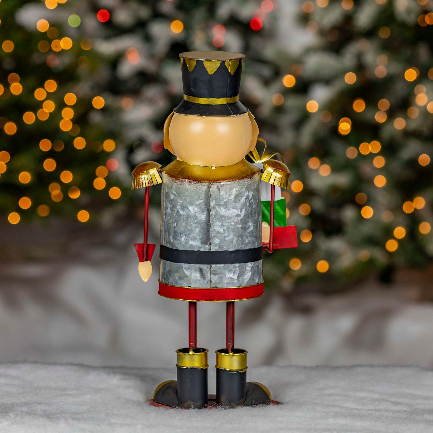 Christmas 17.25" Tall Metal Nutcracker Figurine with Gifts "Nikolai"