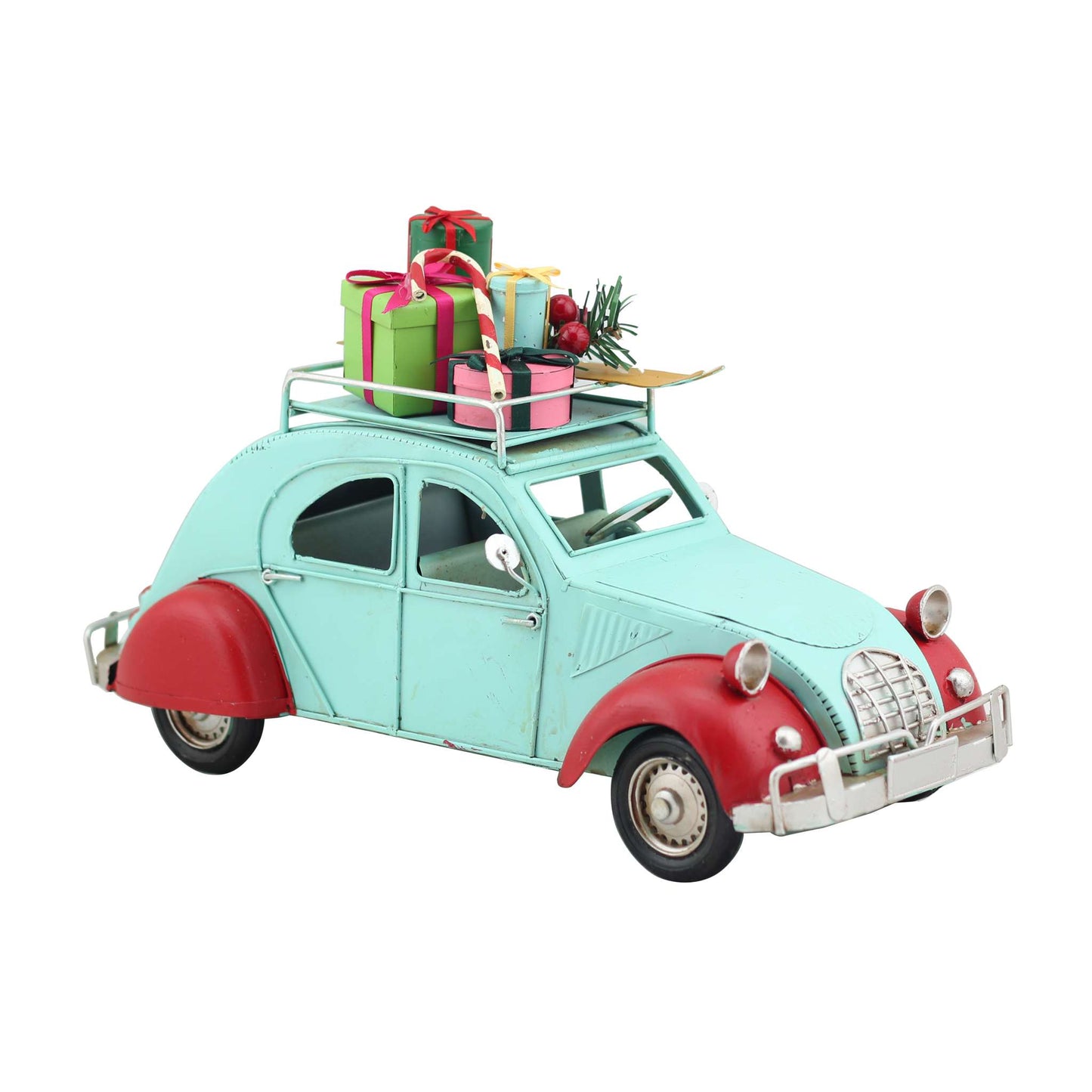 Christmas Blue and Red Buggy with Christmas Gifts