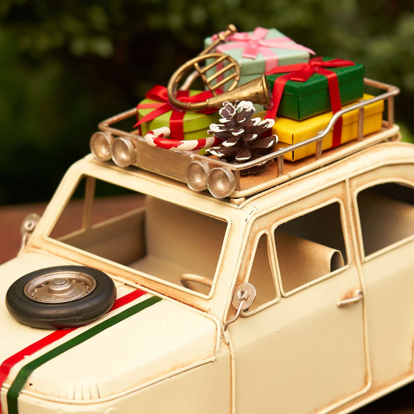 Christmas '80s Inspired Car With Christmas Gifts