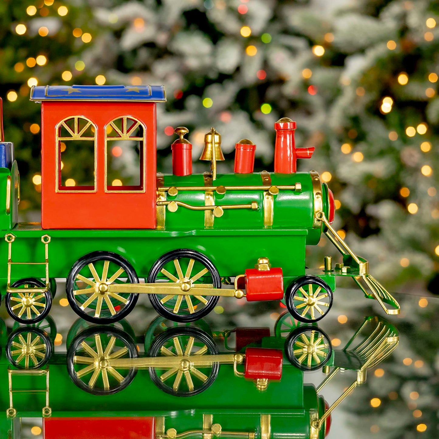 Christmas 17" Long Iron Tabletop Christmas Train Decoration "Special Delivery"