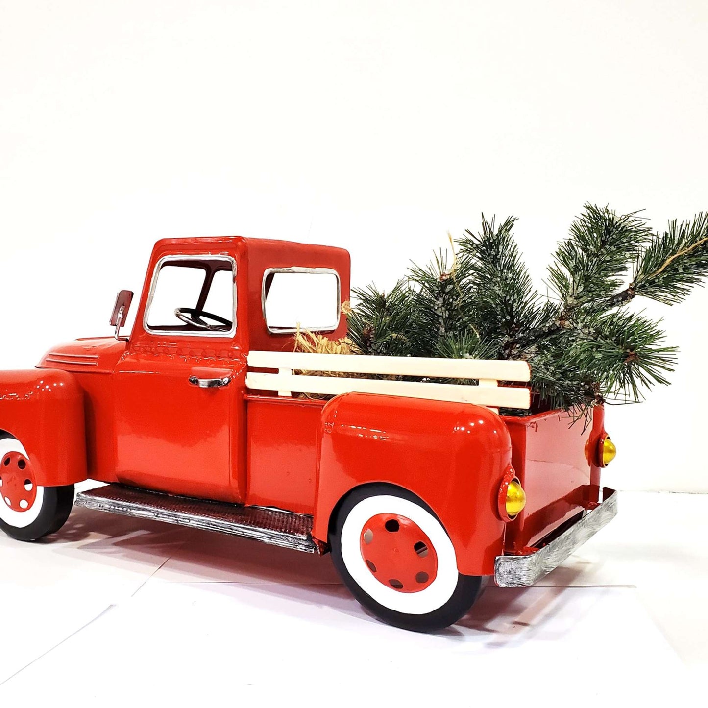 Christmas 18" Red Metal Truck Decoration