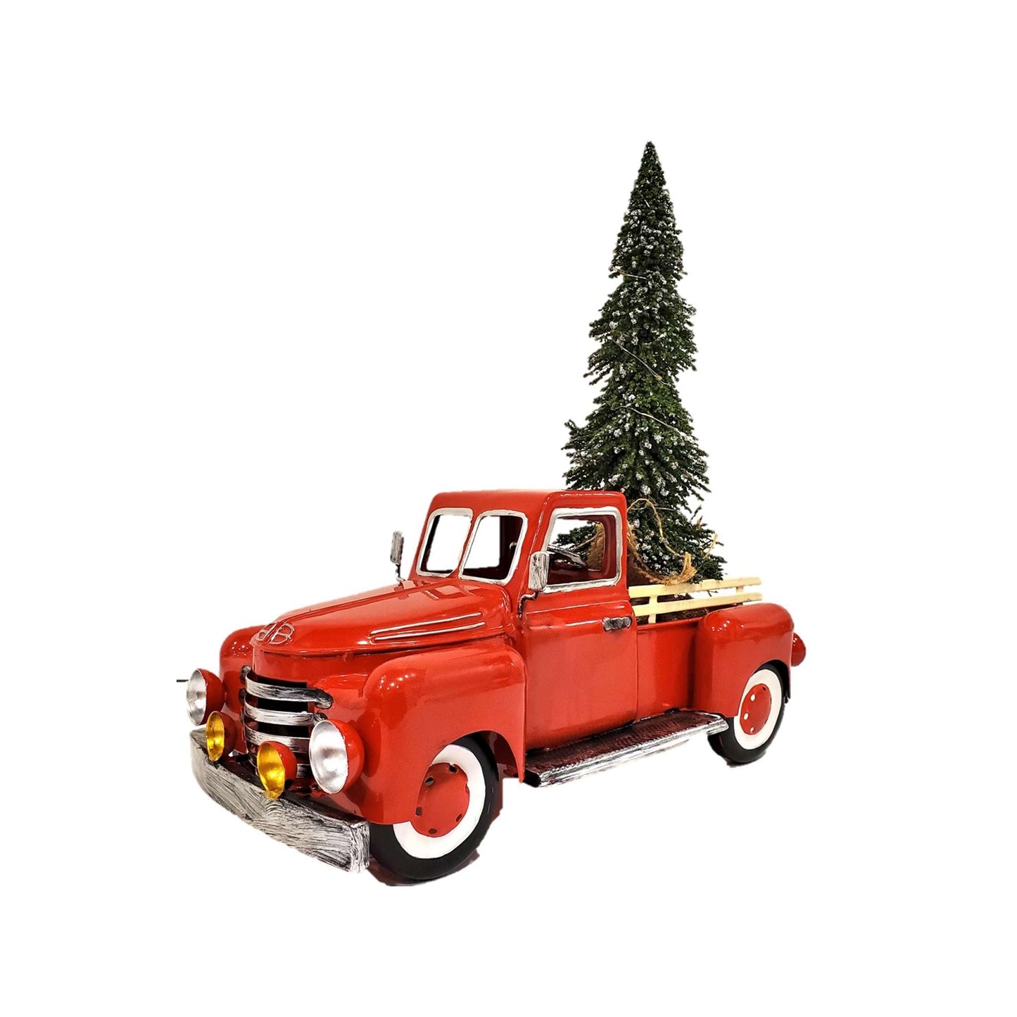 Christmas 12" Red Metal Truck Decoration