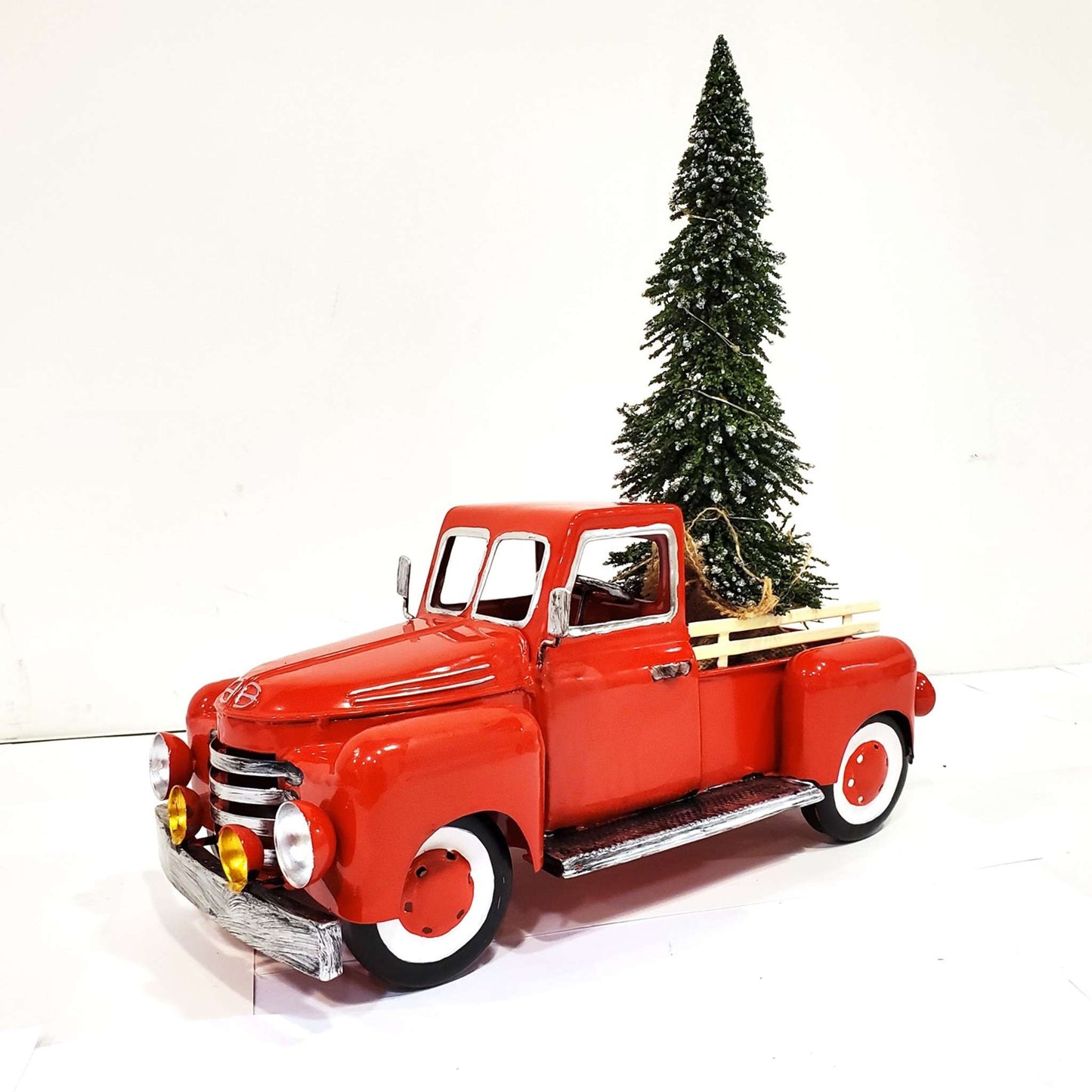 Christmas 12" Red Metal Truck Decoration