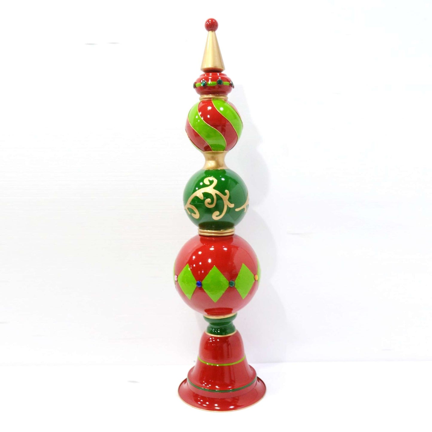 Christmas 5.5 ft. Tall Classic Christmas Ornament Tower in Red, Green, & Gold