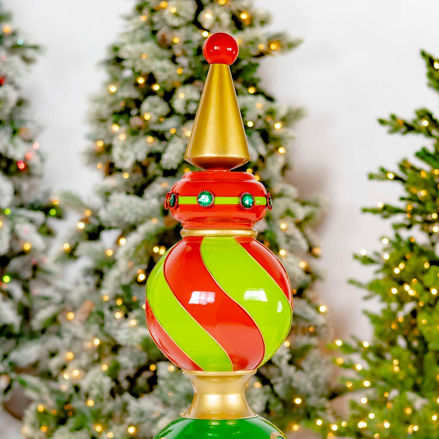 Christmas 5.5 ft. Tall Classic Christmas Ornament Tower in Red, Green, & Gold