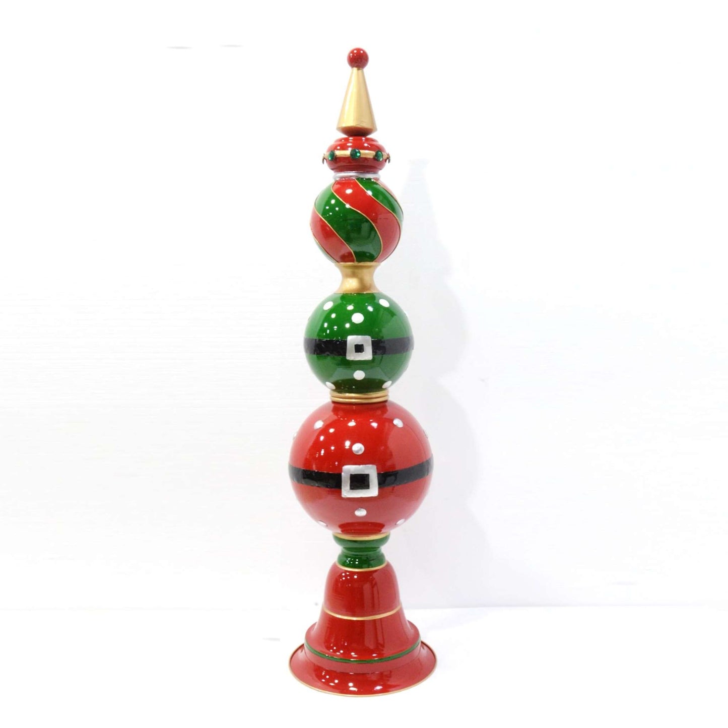 Christmas 5.5 ft. Tall Santa Inspired Christmas Ornament Tower with Belt Buckles