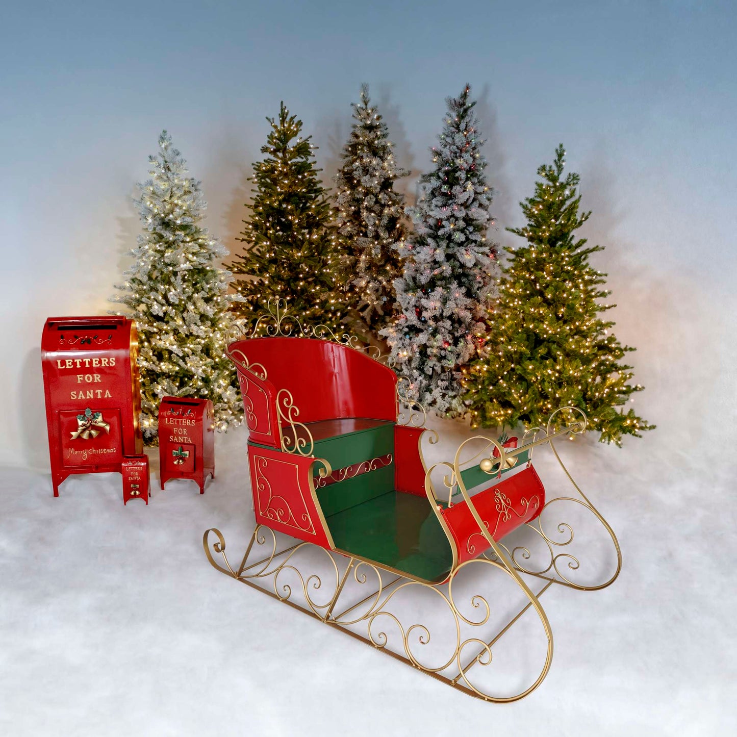 Christmas 5.5ft. Tall Elegant Metal Christmas Sleigh "The Bethlehem"