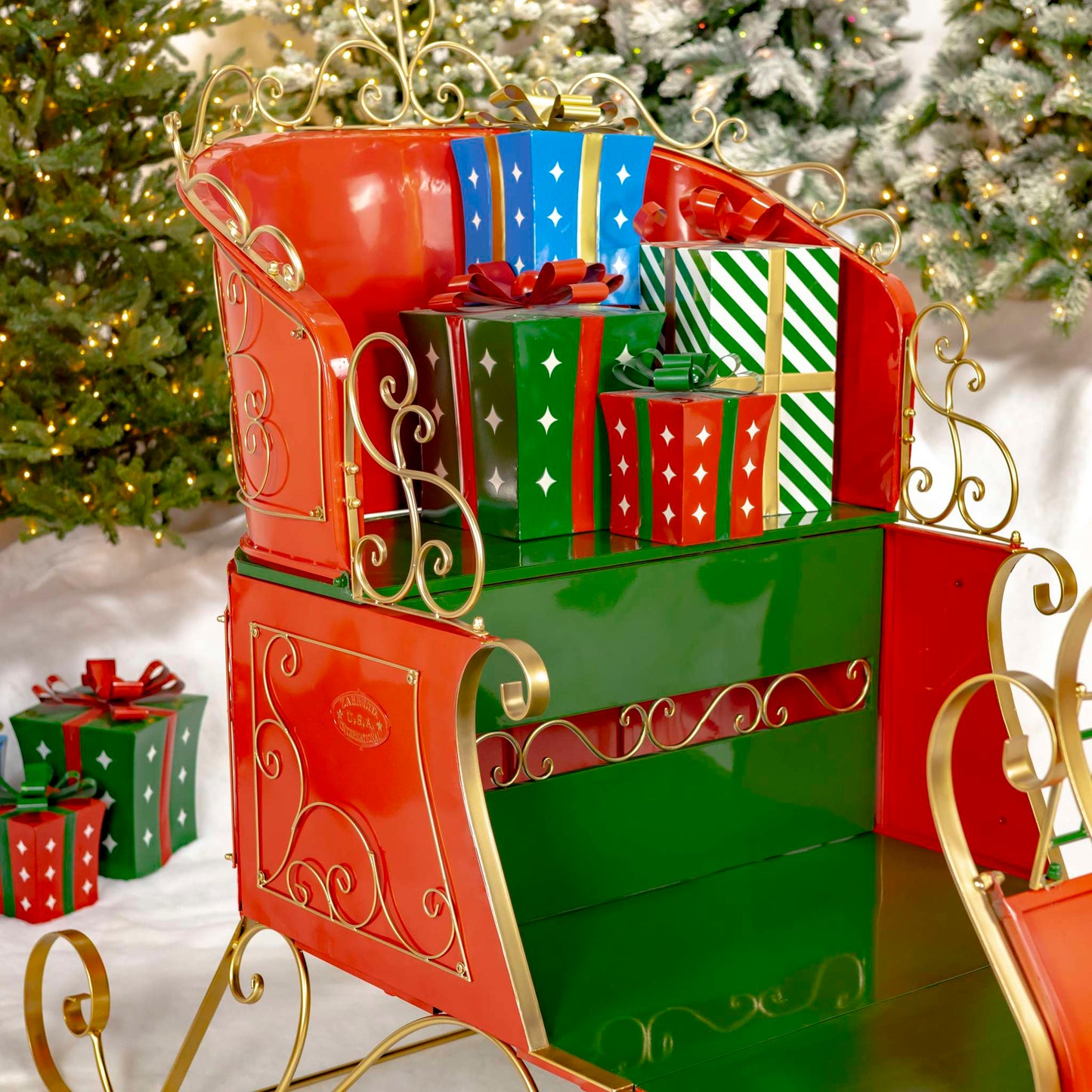 Christmas 5.5ft. Tall Elegant Metal Christmas Sleigh "The Bethlehem"