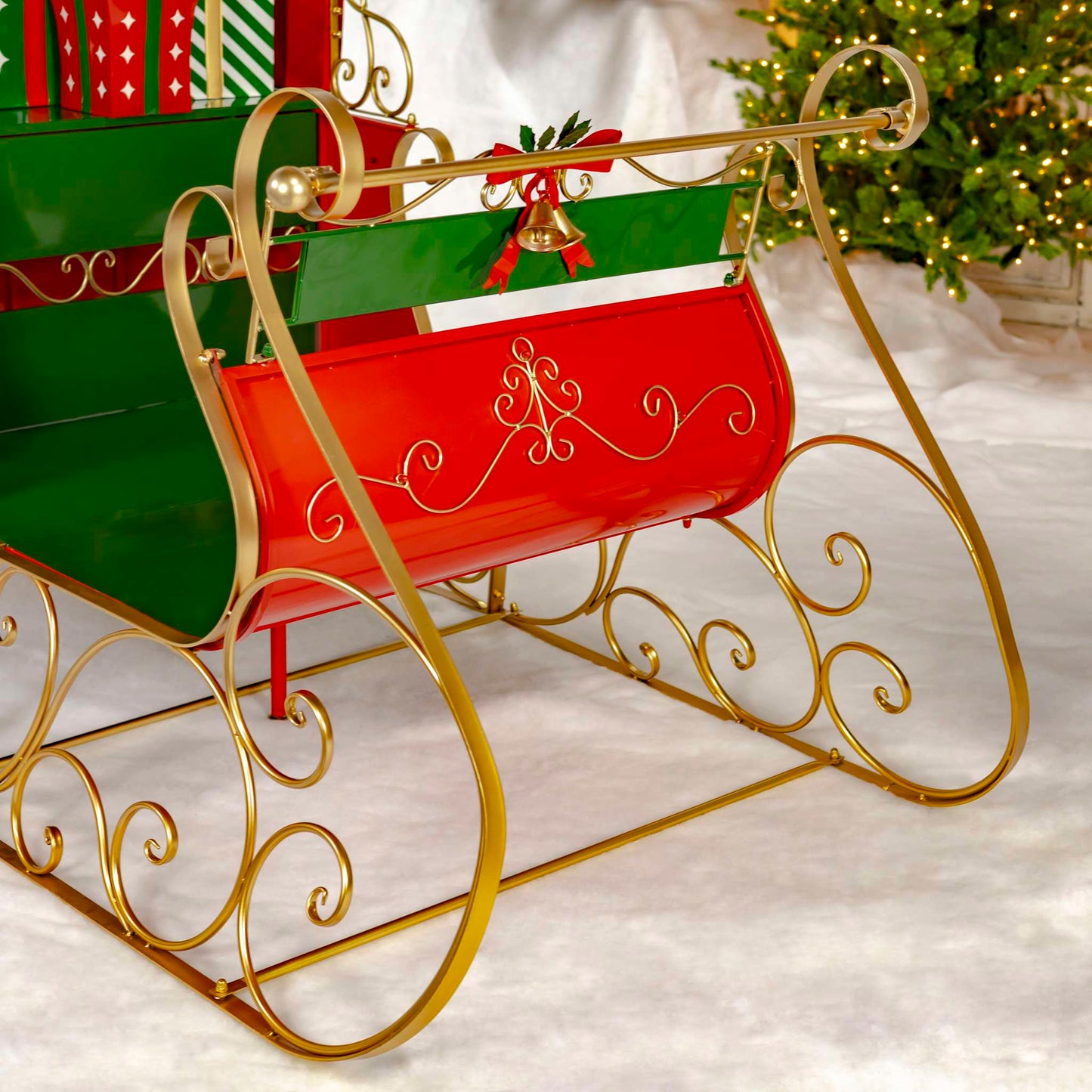 Christmas 5.5ft. Tall Elegant Metal Christmas Sleigh "The Bethlehem"