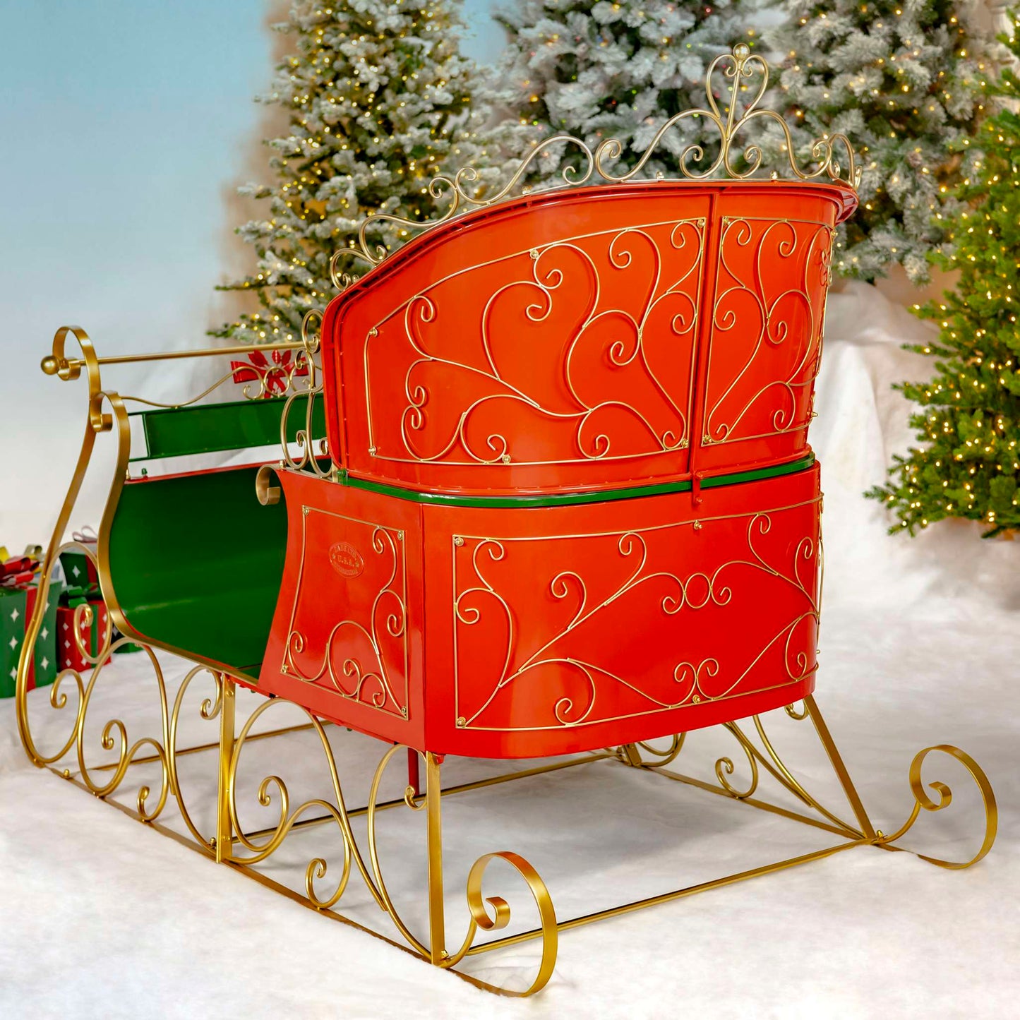 Christmas 5.5ft. Tall Elegant Metal Christmas Sleigh "The Bethlehem"