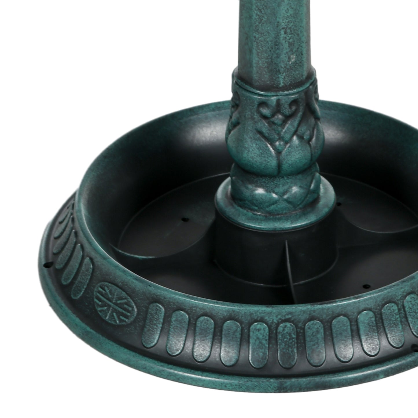 Outsunny 32" Antique Bird Bath with Pedestal Flower Planter Base, Vintage Style Decorative Birdbath, Bird Feeder Bowl & Planter Decoration Yard Statue, Verdigris