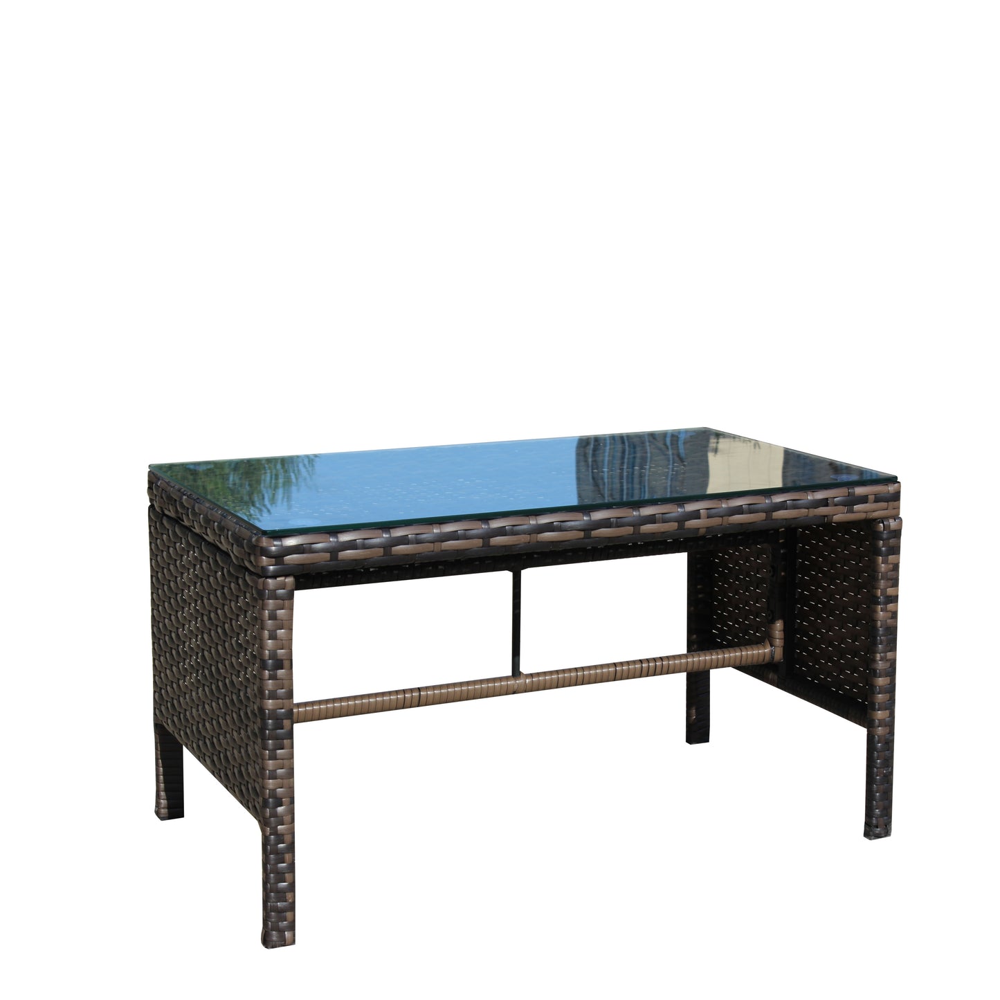 Outdoor patio Furniture 1 Coffee Table with clear tempered glass