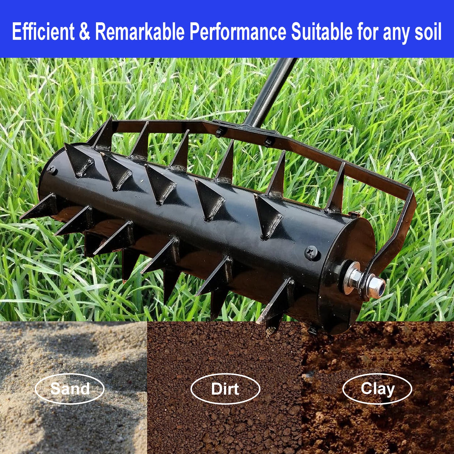 Lawn aerators, gardens, yards, loose soil in farmland,Gardening Lawn Aerator Tool, Upgraded Heavy Duty Aerator Lawn Soil Penetrator Spikes, for Garden Grass Patio Yard.