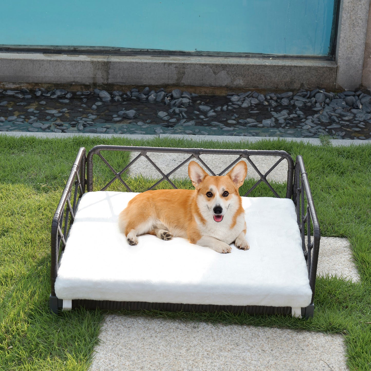 wicker pet bed Rattan Dog Sofa Bed outdoor indoor Water Resistant