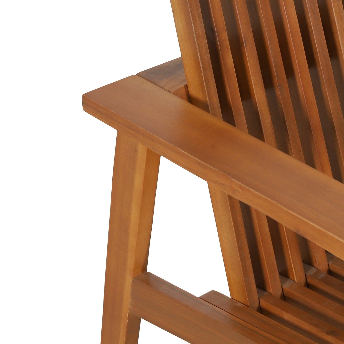 Outdoor Acacia Wood Slatted Club Chairs, Set of 2, Teak finish, Acacia Wood, 30"D x 28"W x 30.75"H